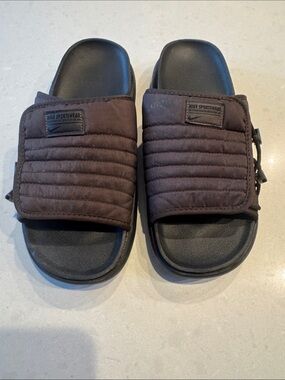 Nike  Asuna slides brown Men’s Quilted Brown Slide Sandals with Black Footbed